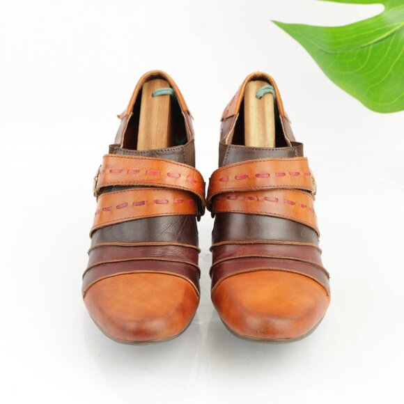 Spring Step Womens Wondrous Boot Size 40 9 Tan Brown Leather Block Heel  Booties - Picture 12 of 12